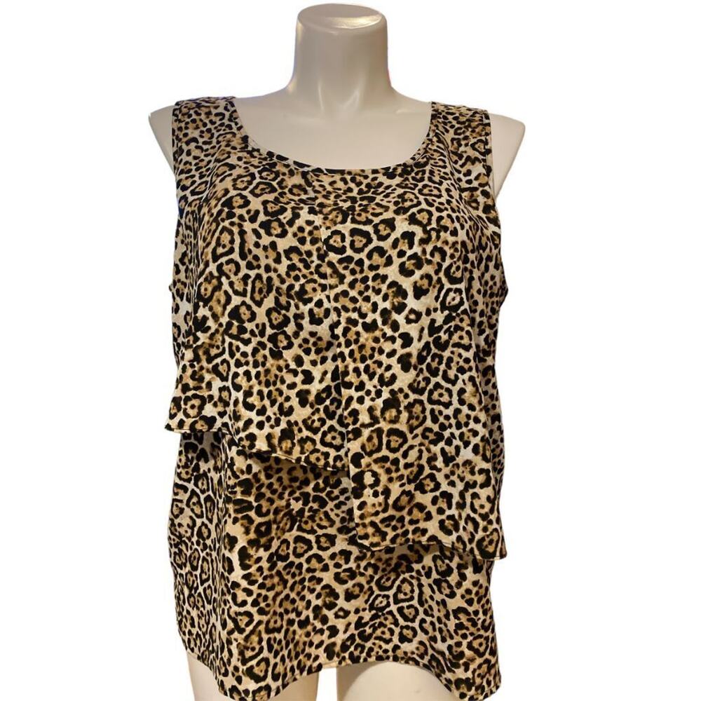 XL (3) Chico's Leopard Print Sleeveless Blouse Tank